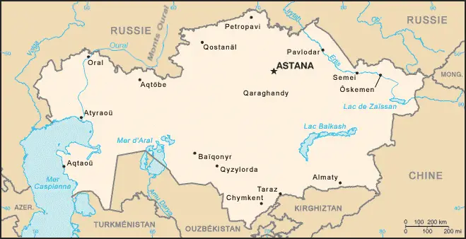Carte Kazakhstan