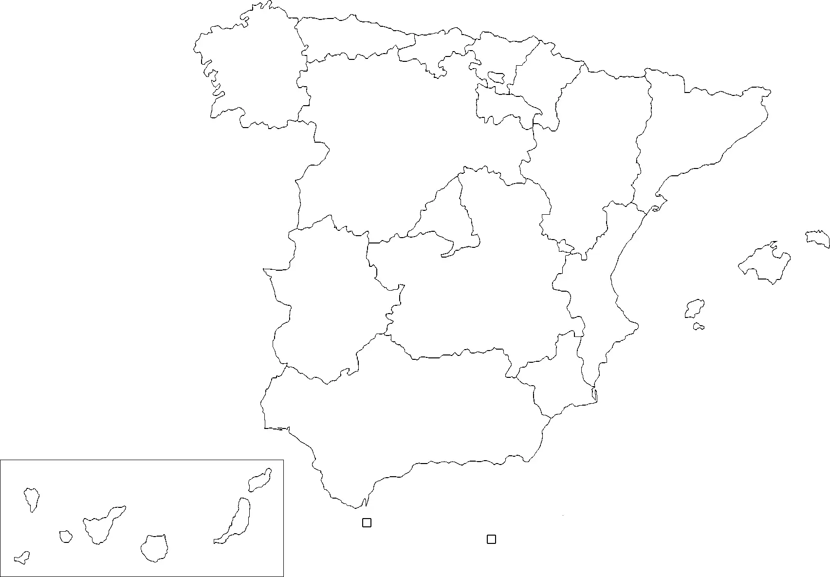 Ccaa of Spain (blank Map)