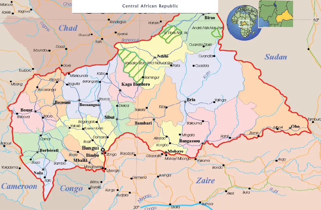 Central Africa Political Map