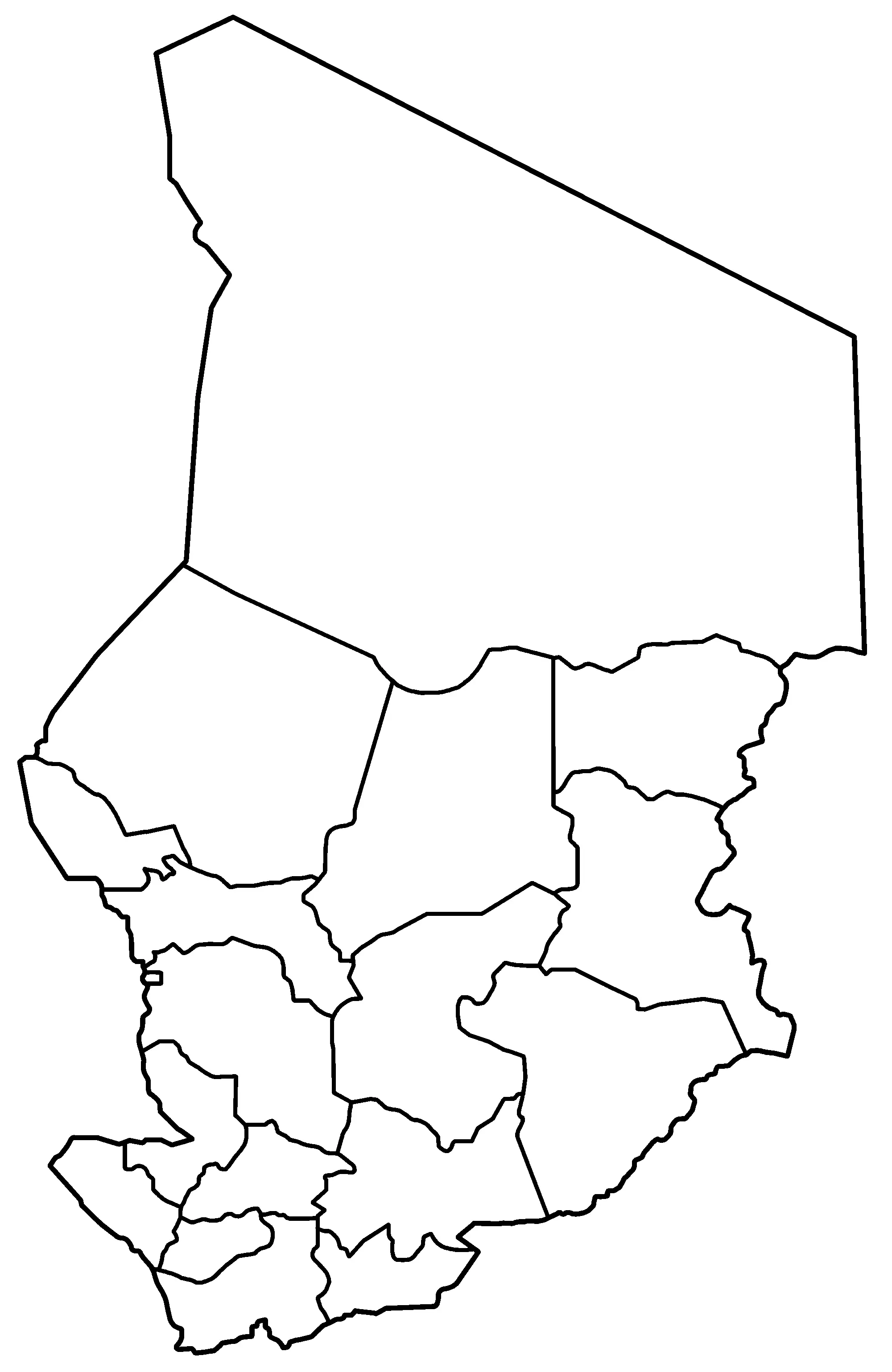 Chad Regions Blank