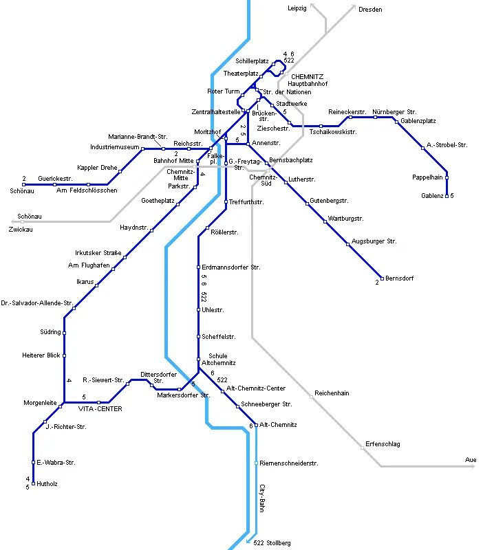 Chemnitz Metro Map