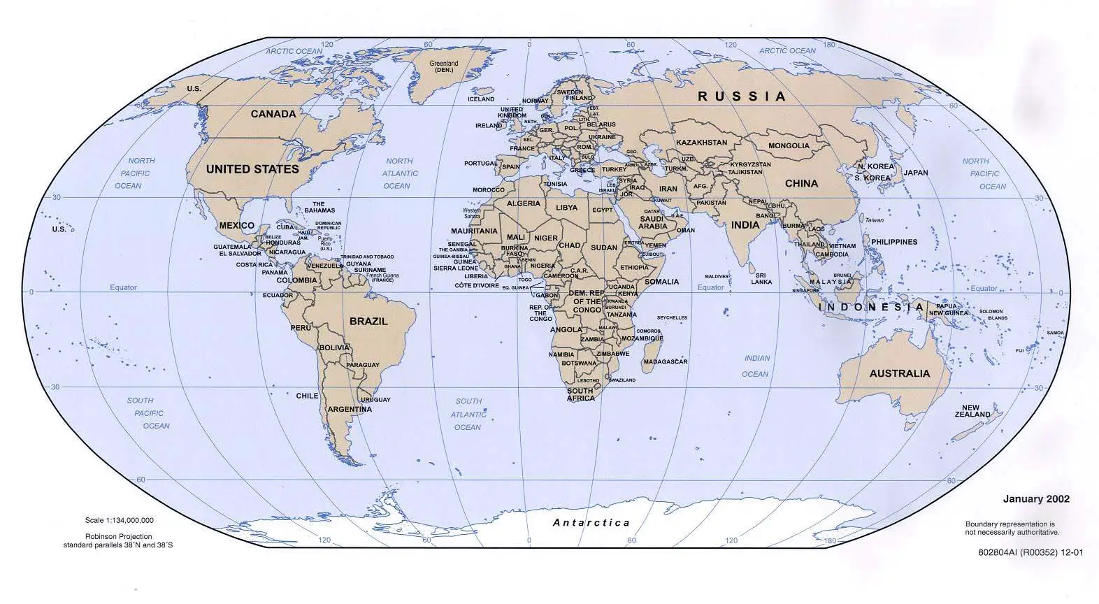 Cia Political World Map 2002