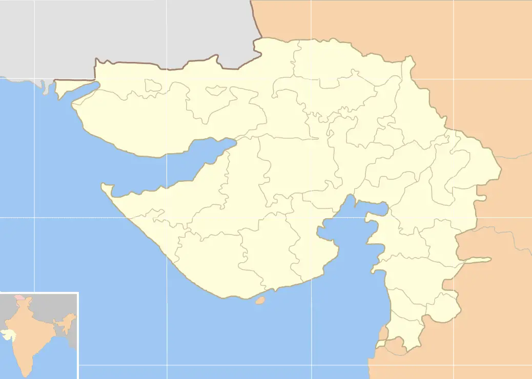 Cities Blank Map of Gujarat