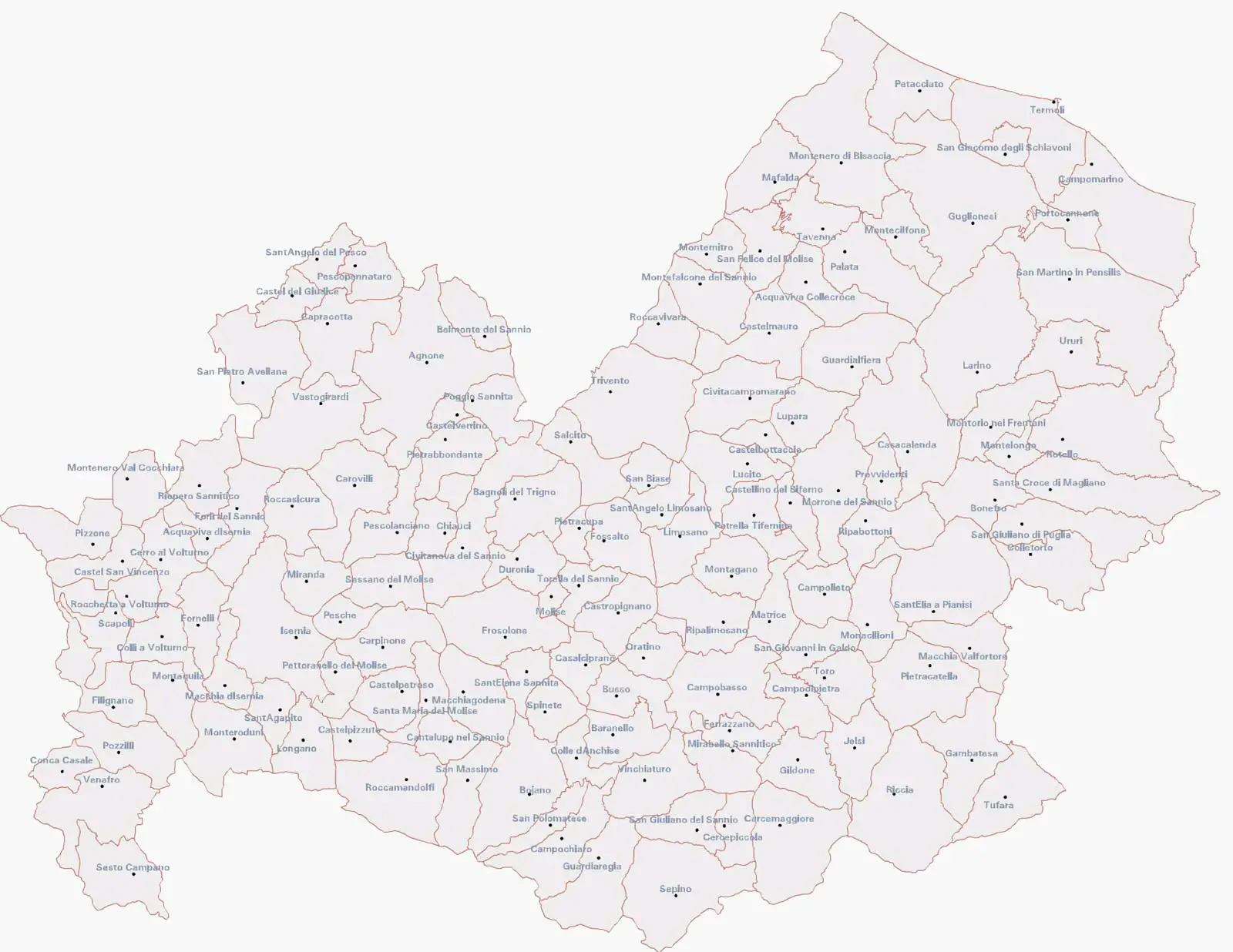 Cities Map of Molise