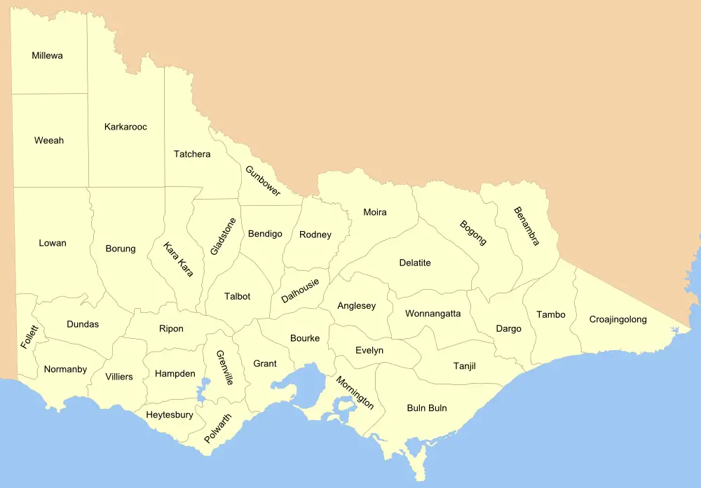 Cities Map of Victoria