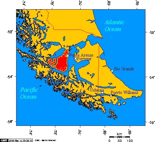 Cities of Tierra Del Fuego Brunswick Peninsula