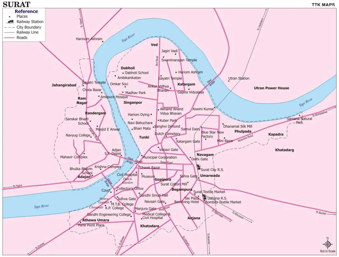City Center Map of Surat