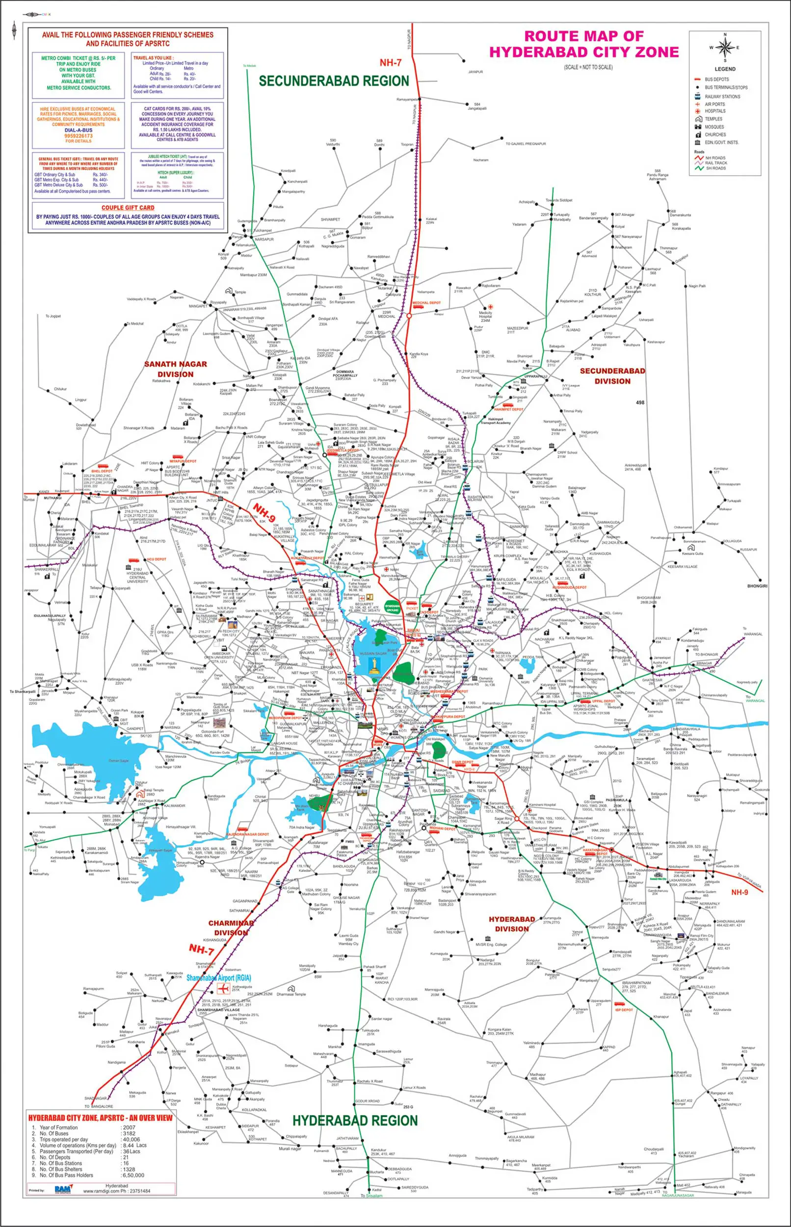 hyderabad map with tourist places