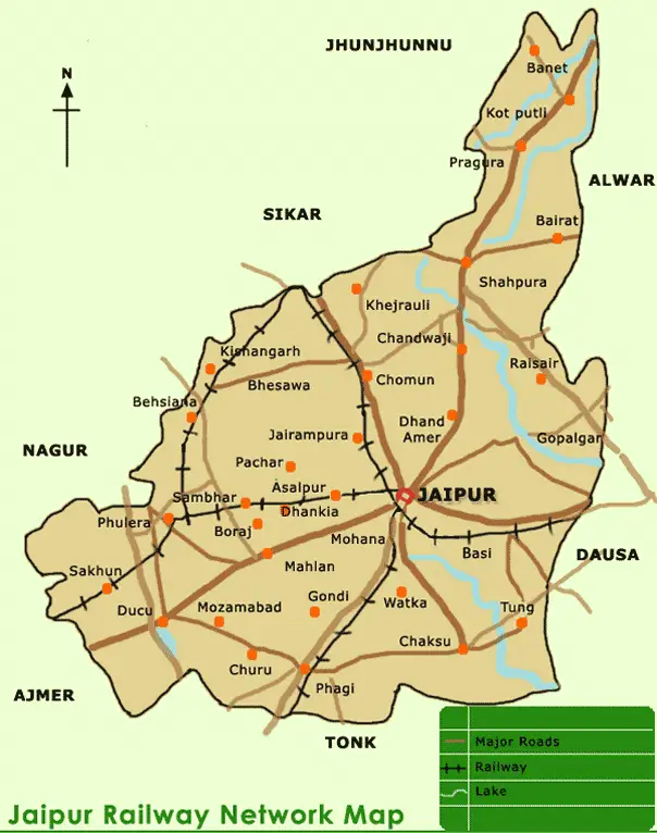 jaipur tourist places map with distance