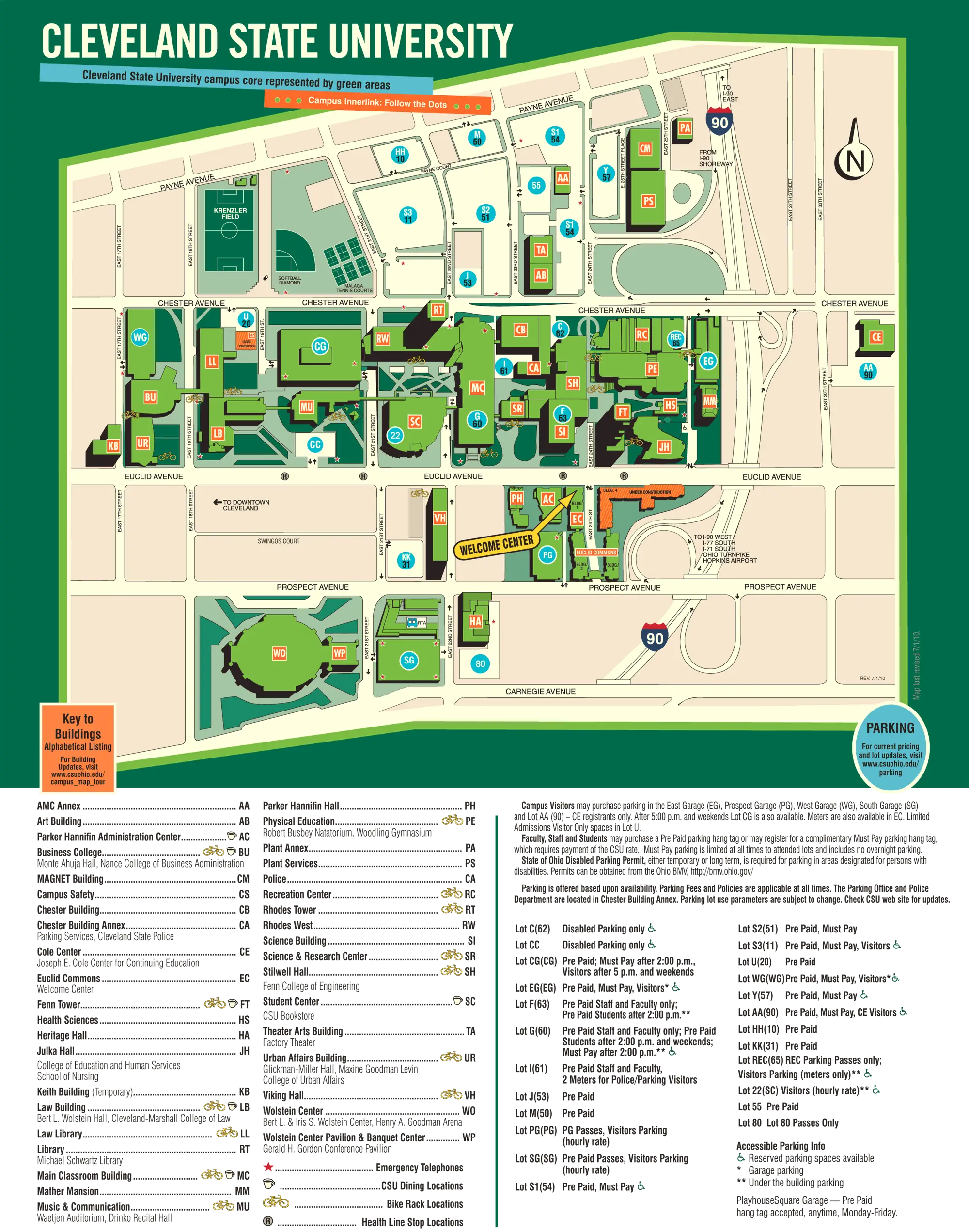 Cleveland State University Campus Map