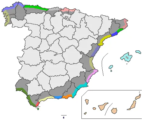 Coasts of Spain Map