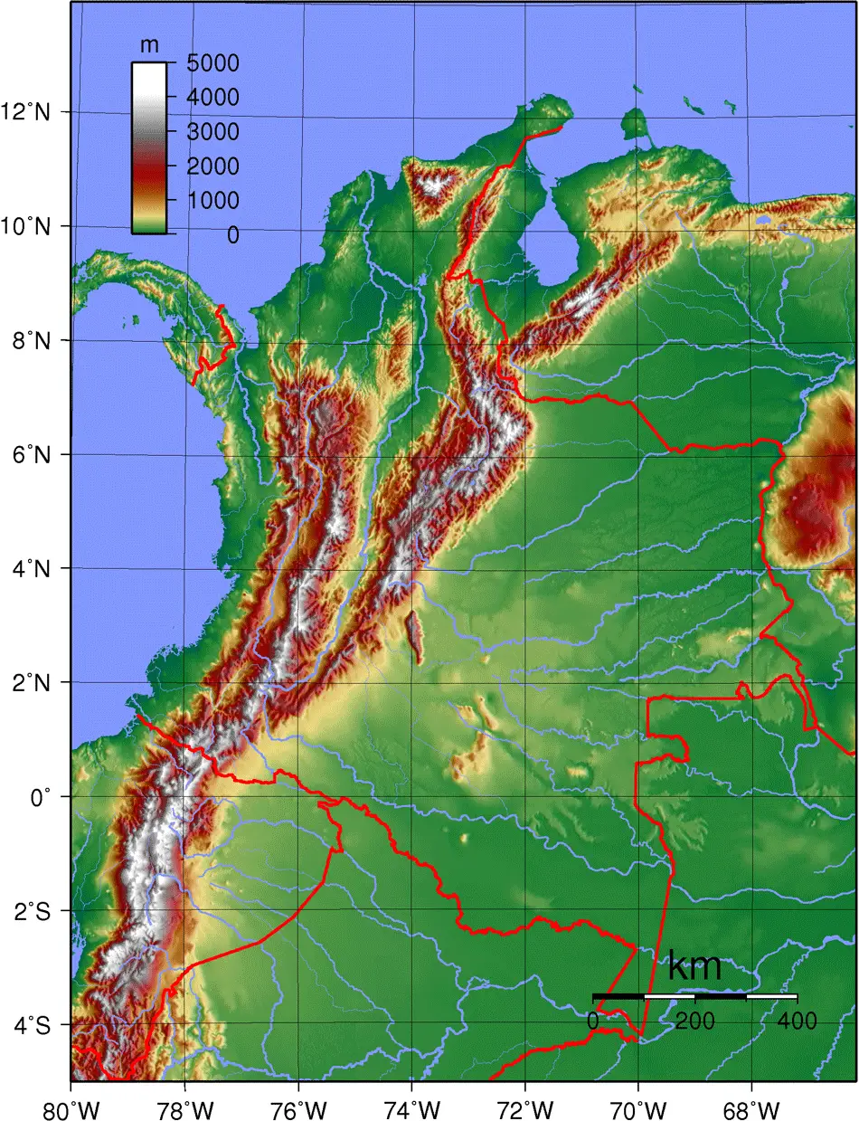 Colombia Topography
