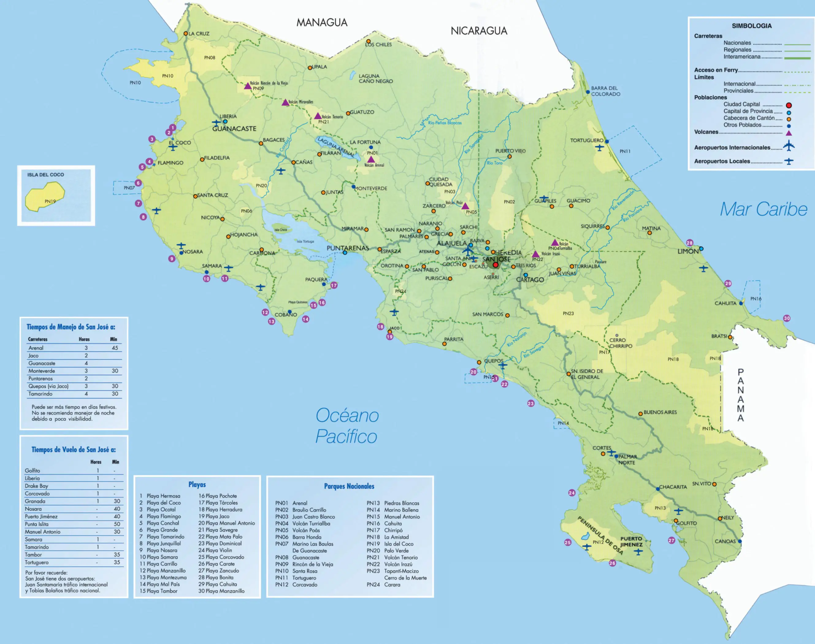 Republic of Costa Rica maps. 
