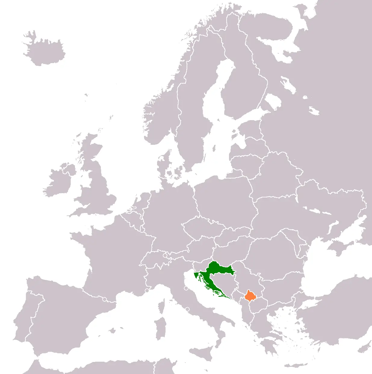 Croatia Kosovo Locator