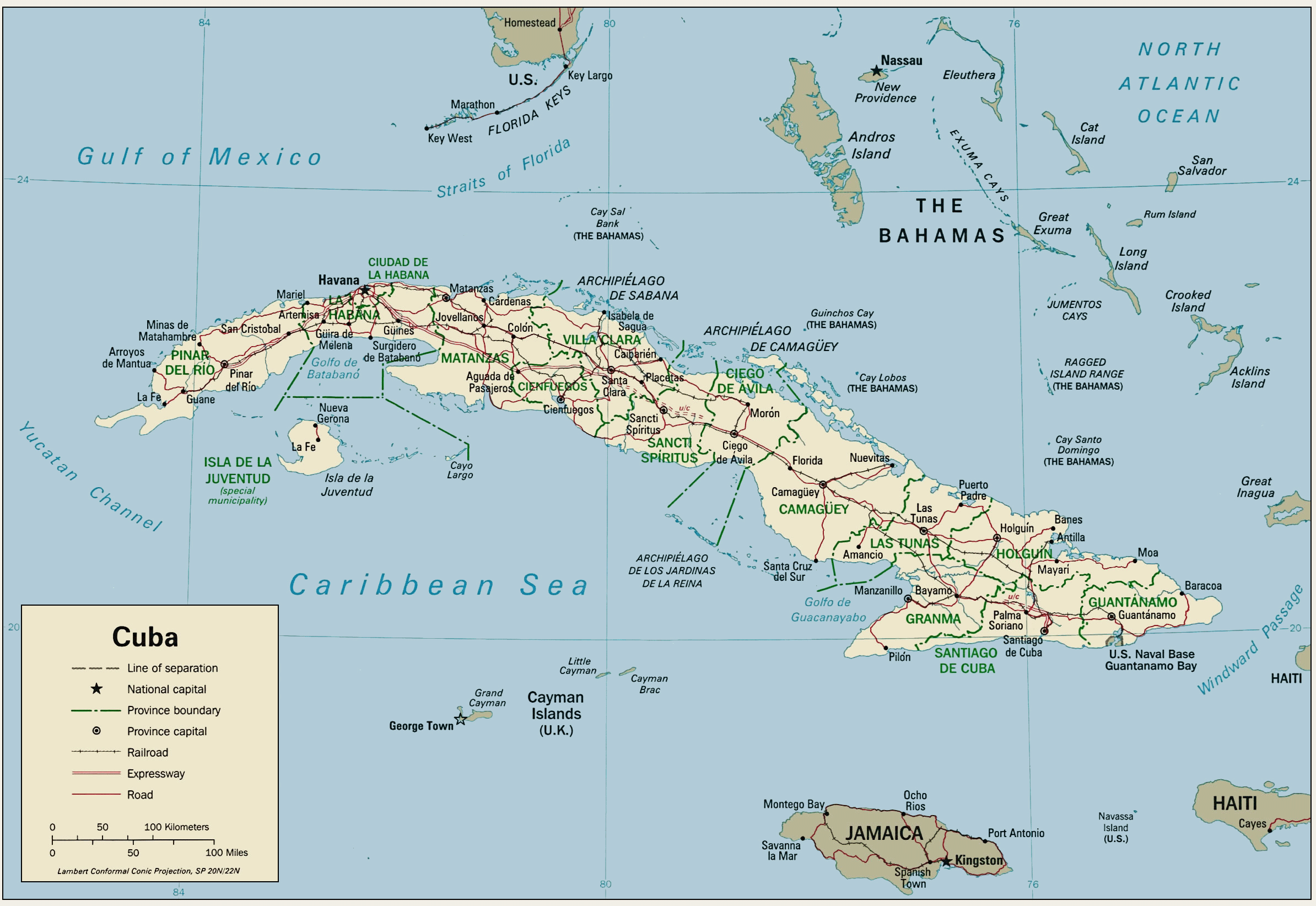 Cuba Political Map 1