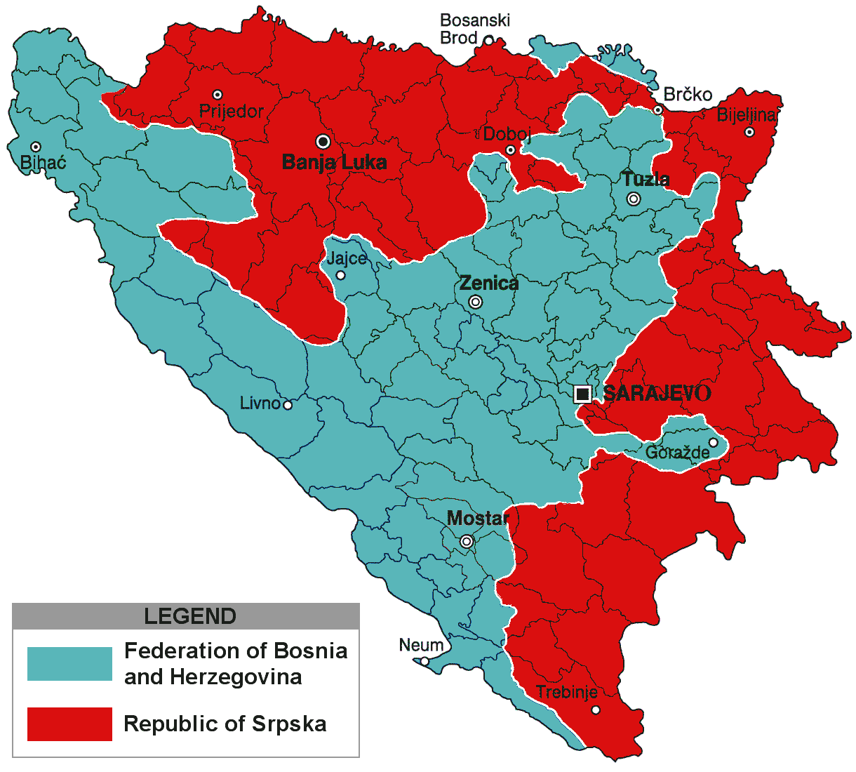 Bosnia Dayton Map
