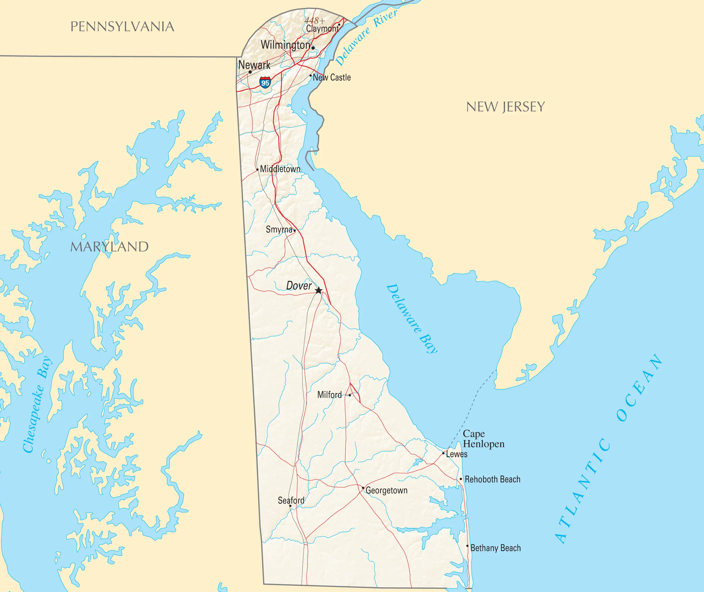 Delaware Reference Map