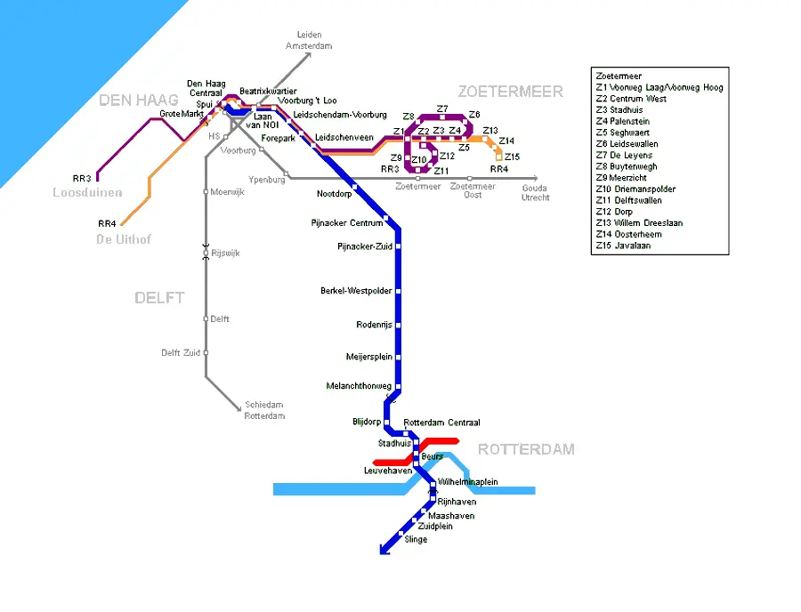 Den Haag Metro Map