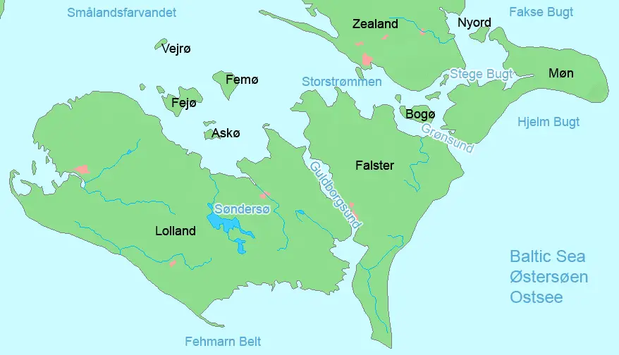 Denmark Lolland Falster Moen Islands Bays