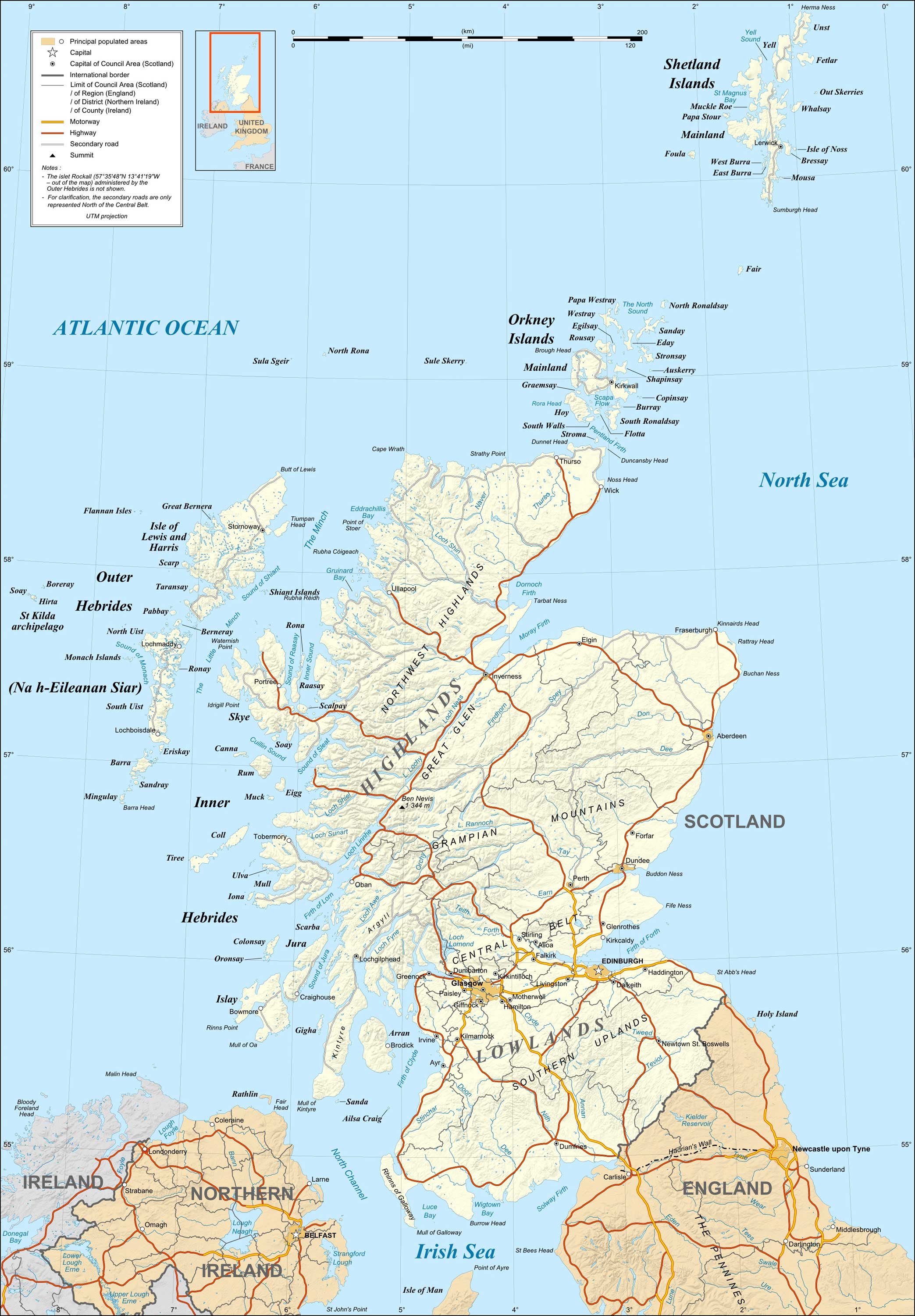 Detailed Map Of Scotland MapSof