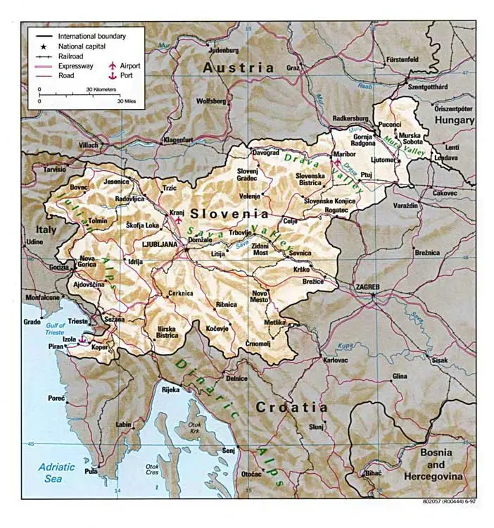 Detailed Map of Slovenia