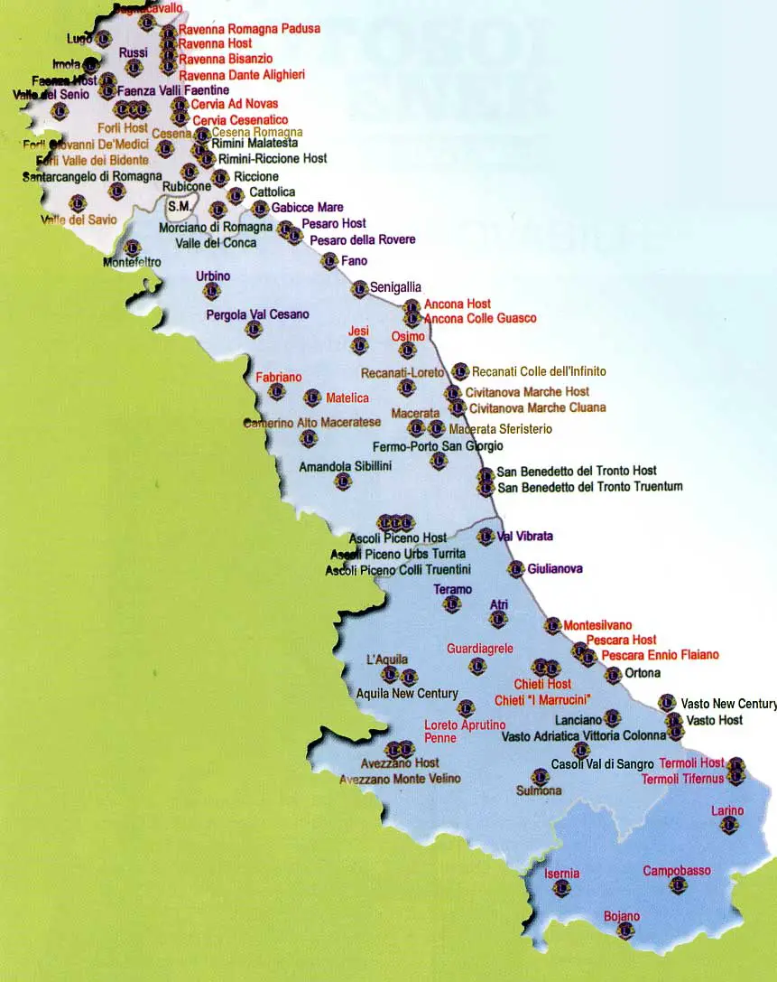 District Map of Marche
