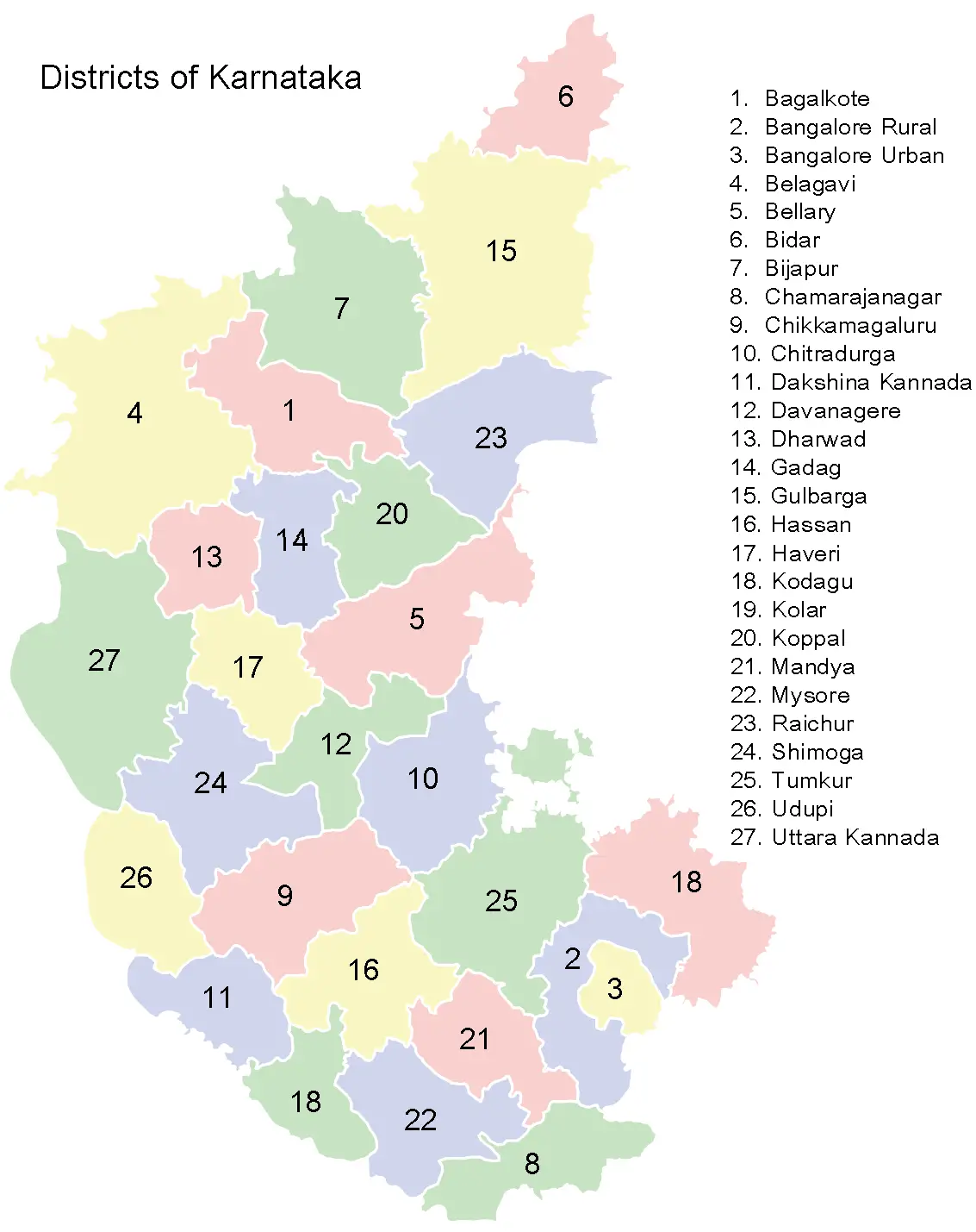 Districts Map of Karnataka - Mapsof.Net