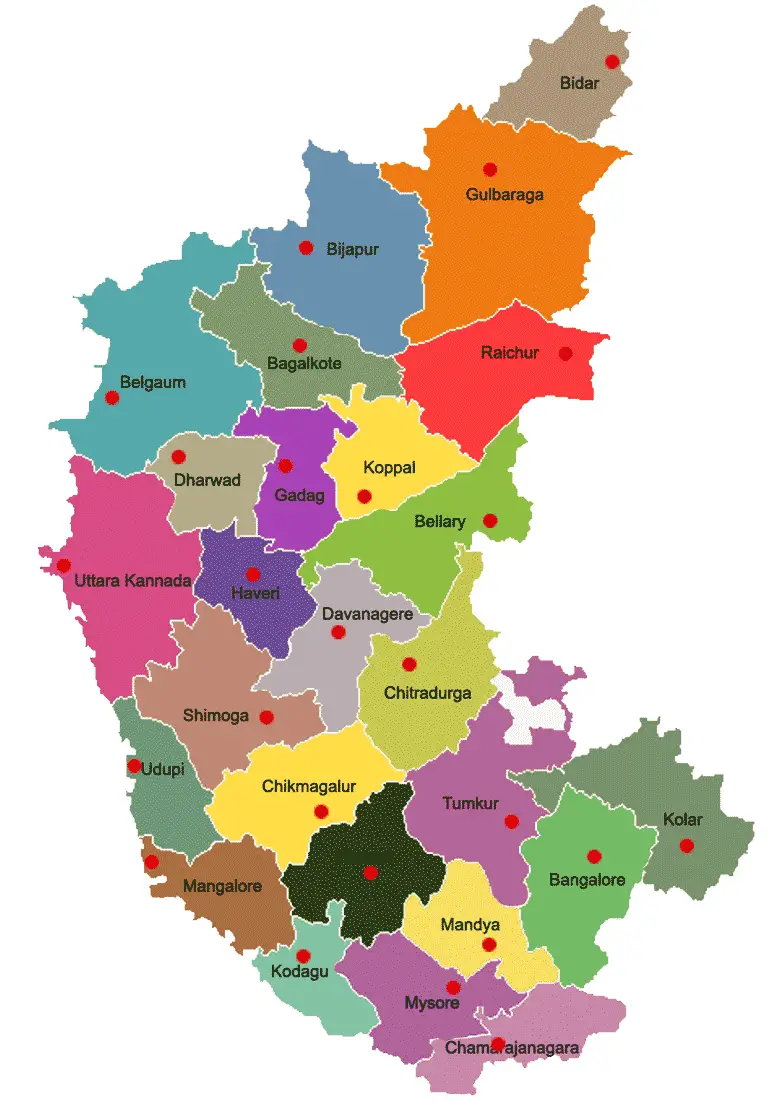 Districts of Karnataka - Mapsof.Net