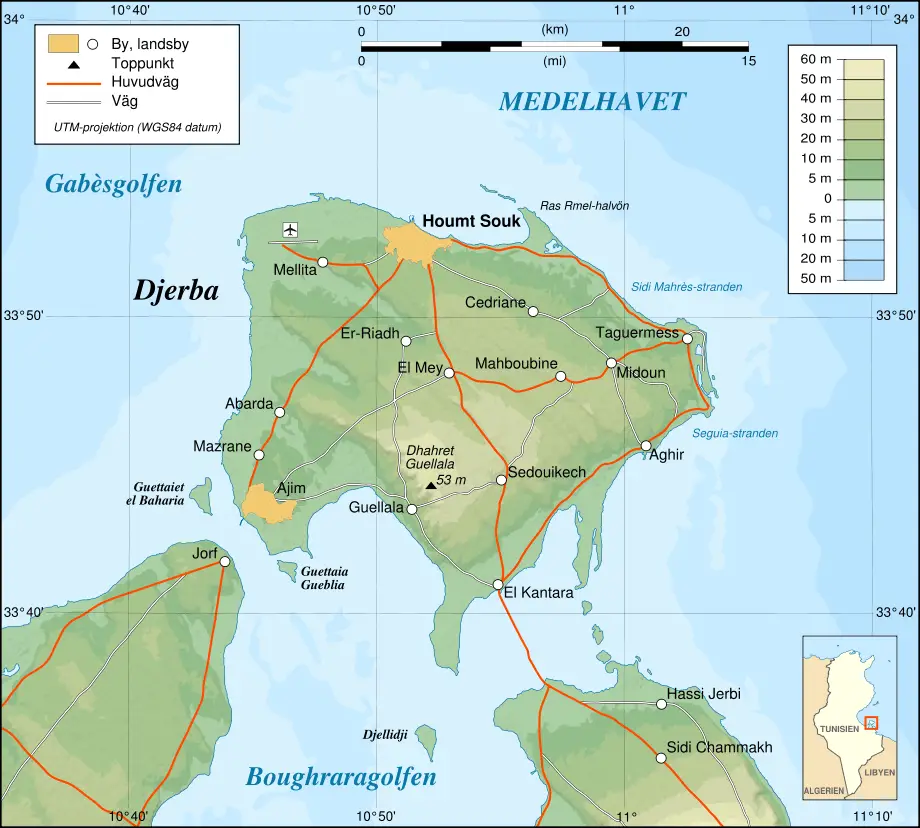 Djerba Topographic Map Sv
