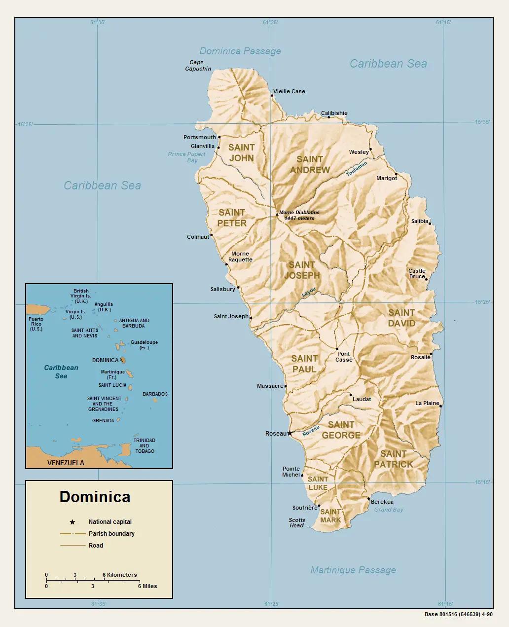 Dominica Relief Map