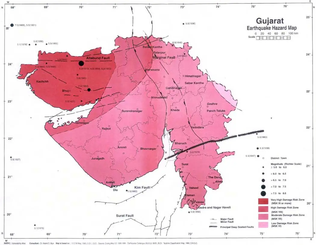 Earthquake Hazard Map Gujarat