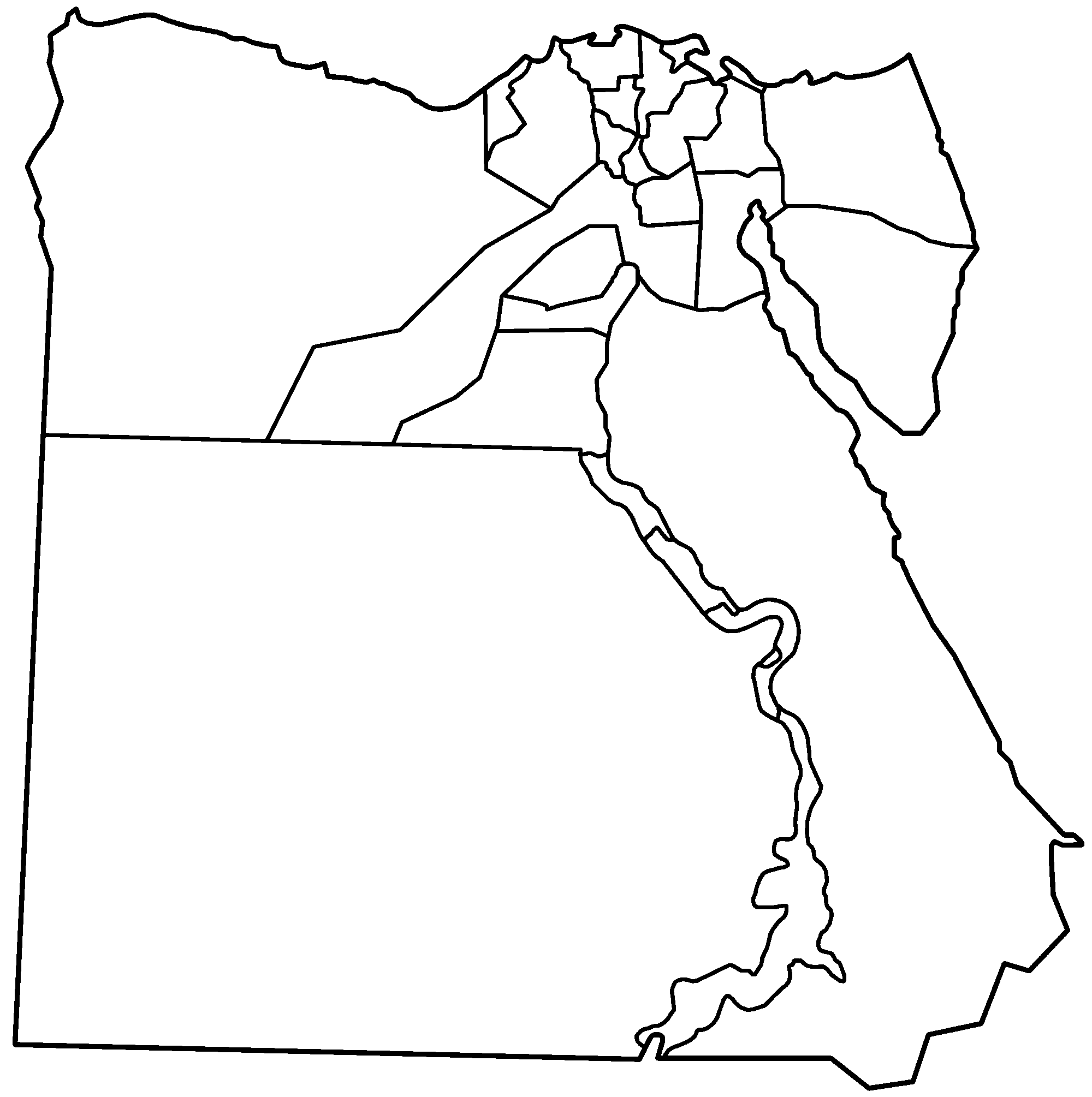 Egypt Governorates Blank