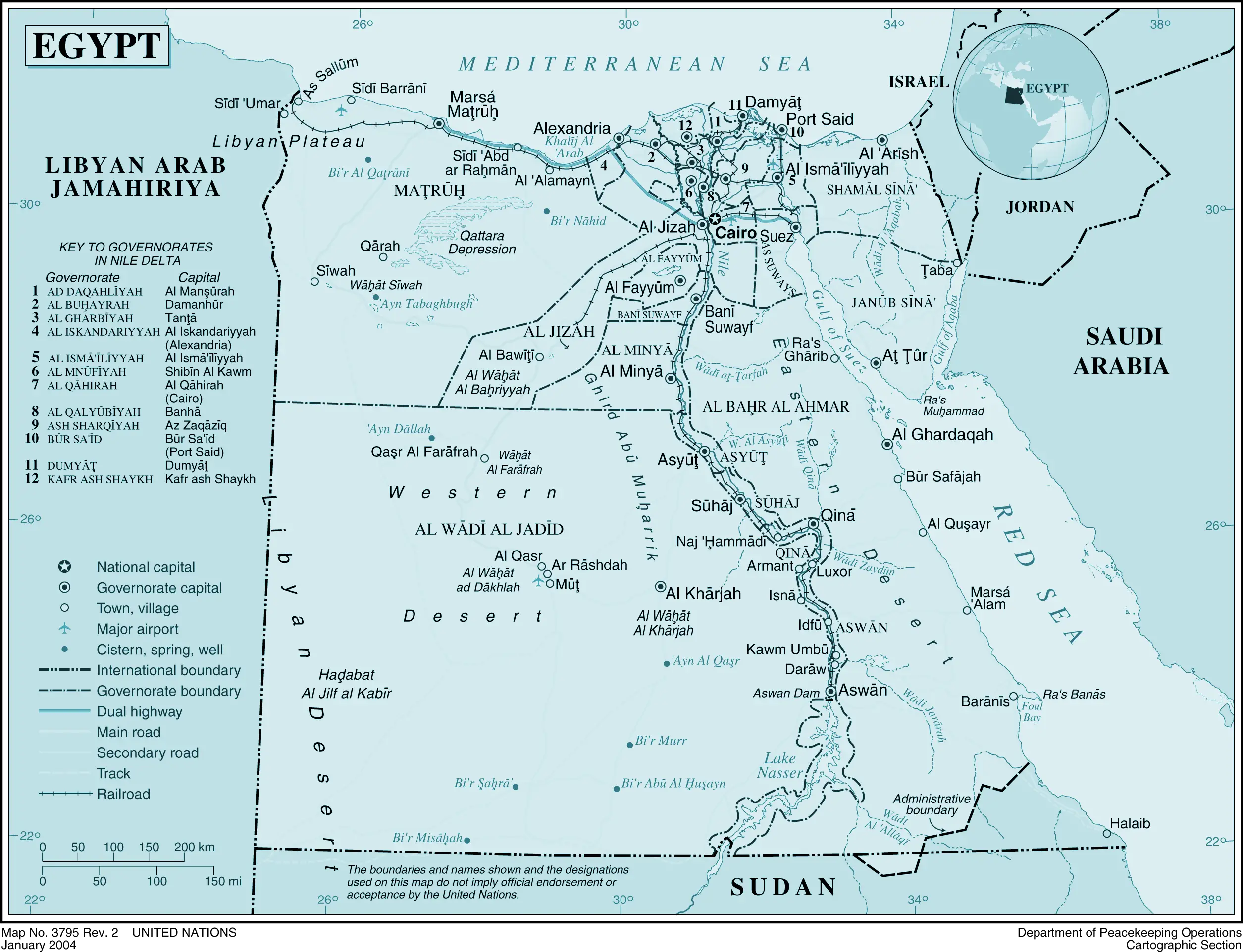 Egypt Political Map 2