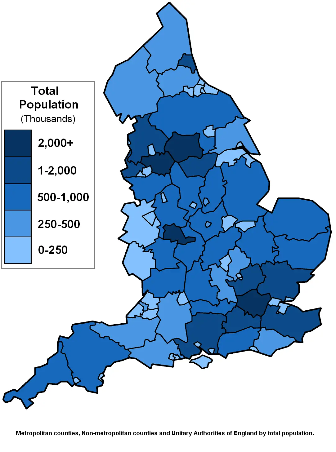 England Counties Population
