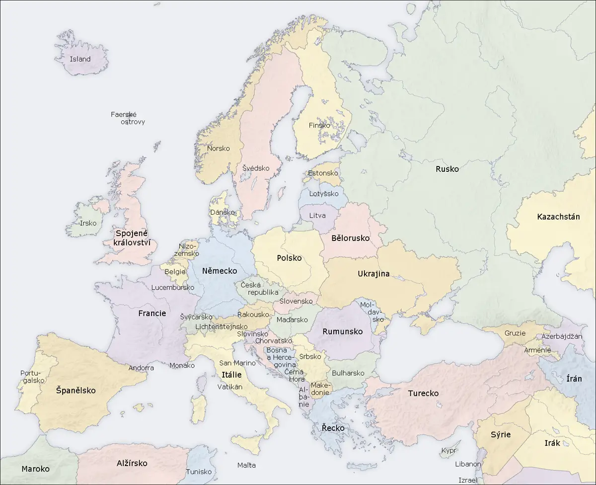 Europe Countries Map Cs