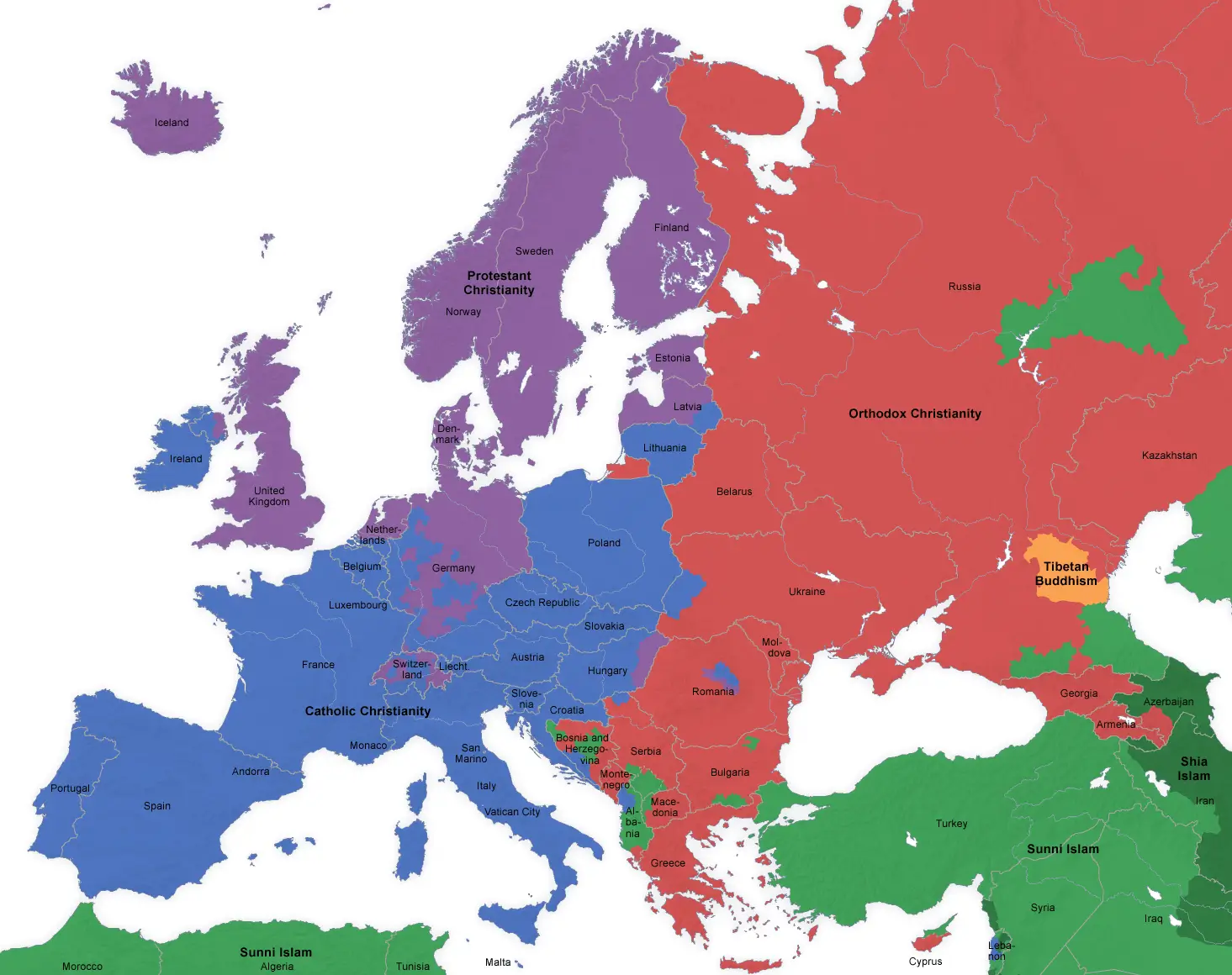 Europe Religion Map En