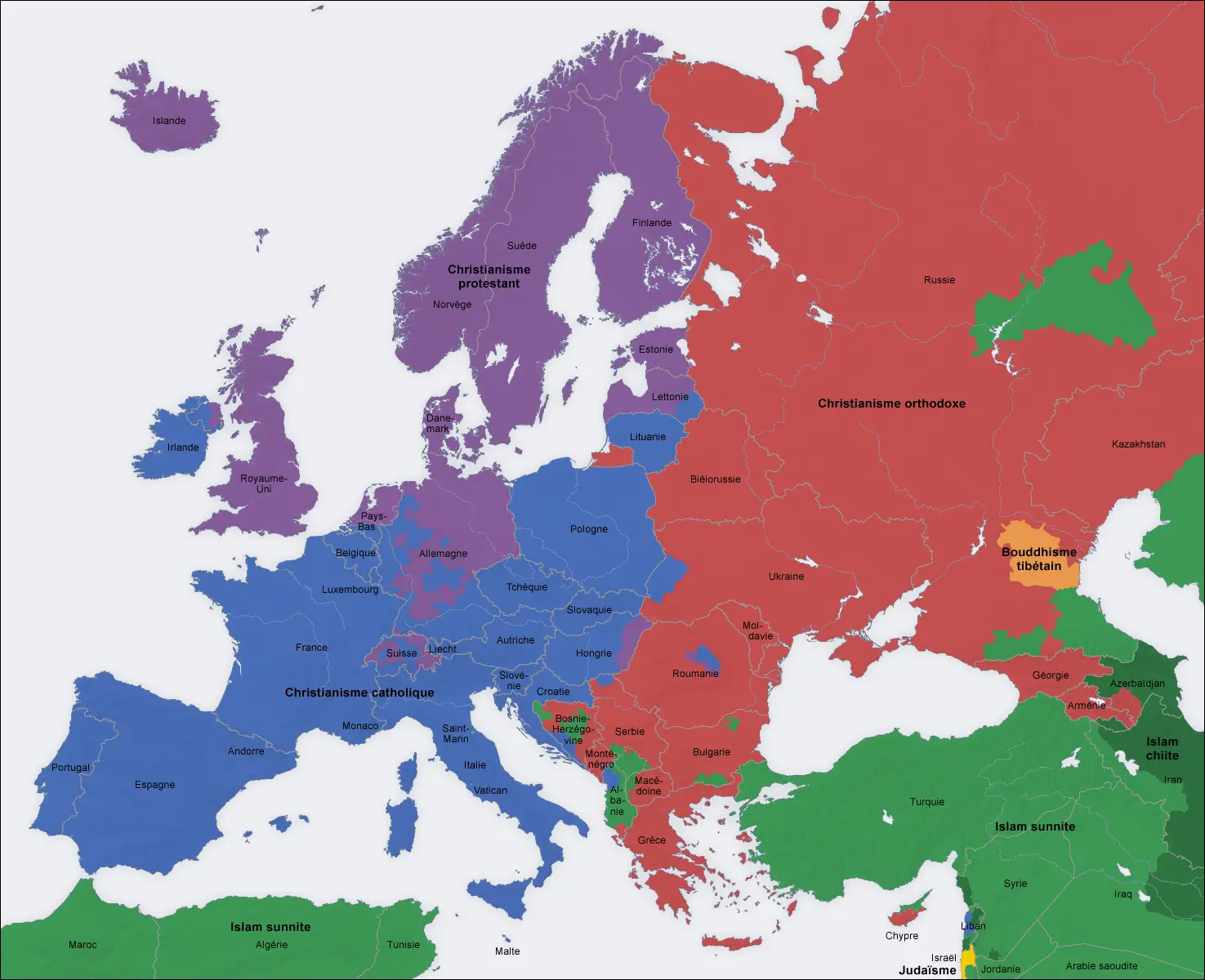 Europe Religion Map Fr
