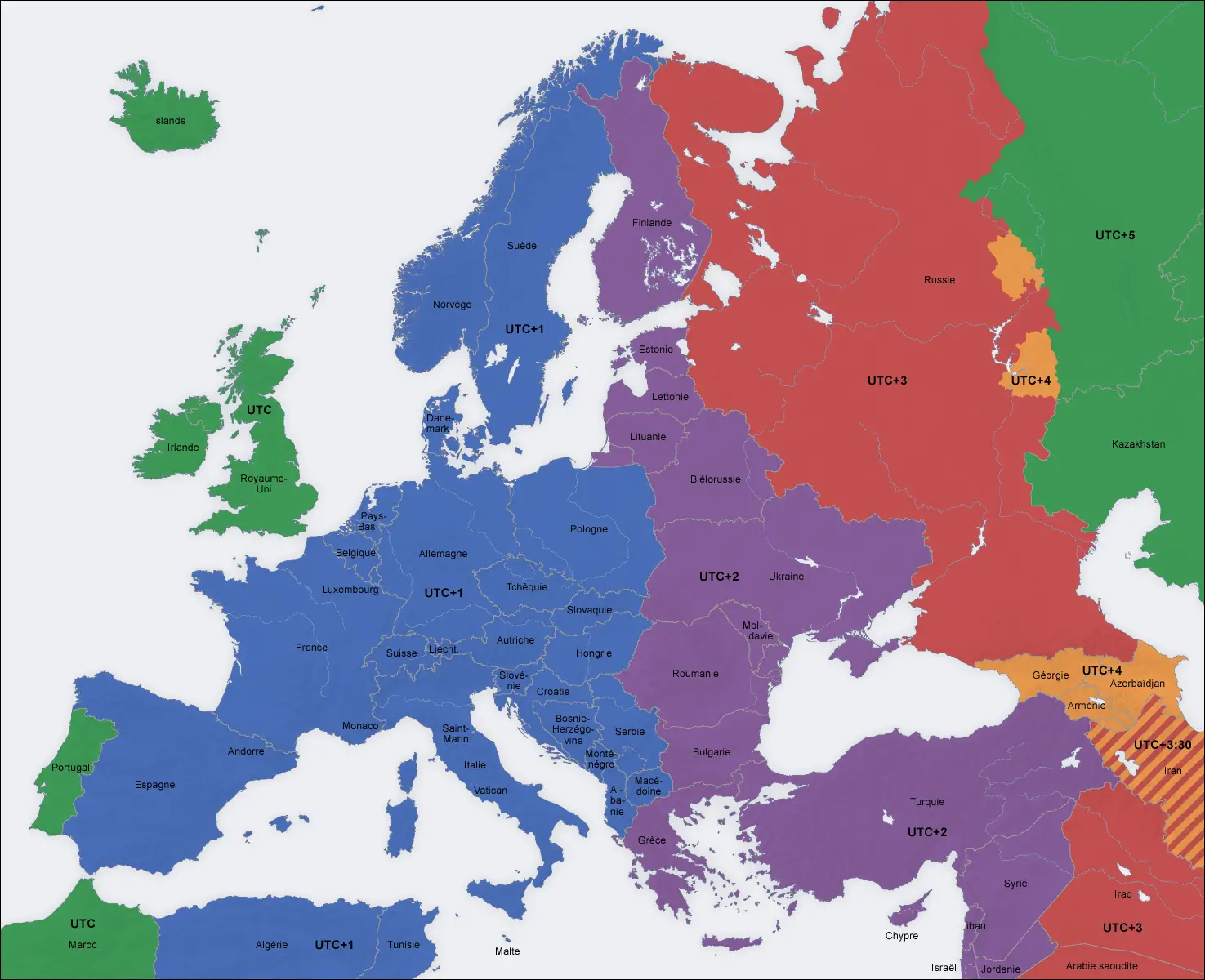 Europe Time Zones Map Fr