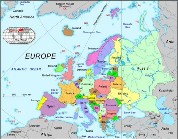 European Caountries Map
