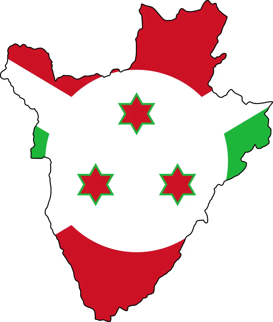 Flag Map of Burundi