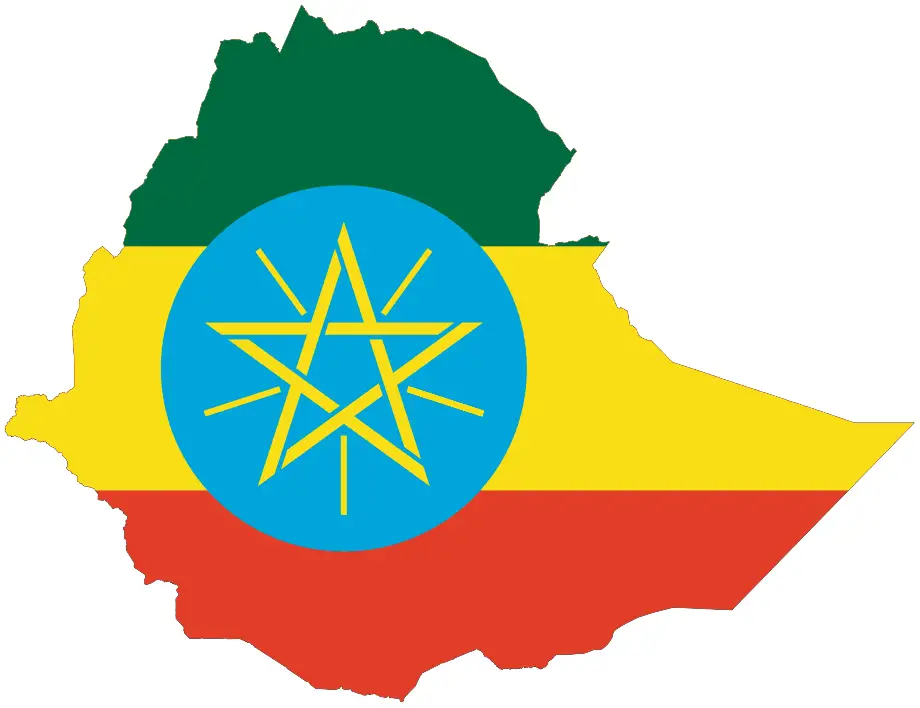 Flag Map of Ethiopia