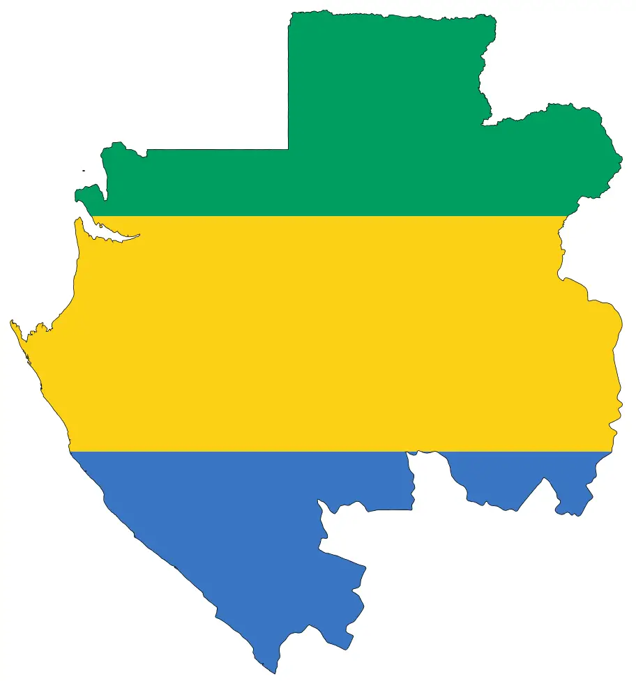 Flag Map of Gabon
