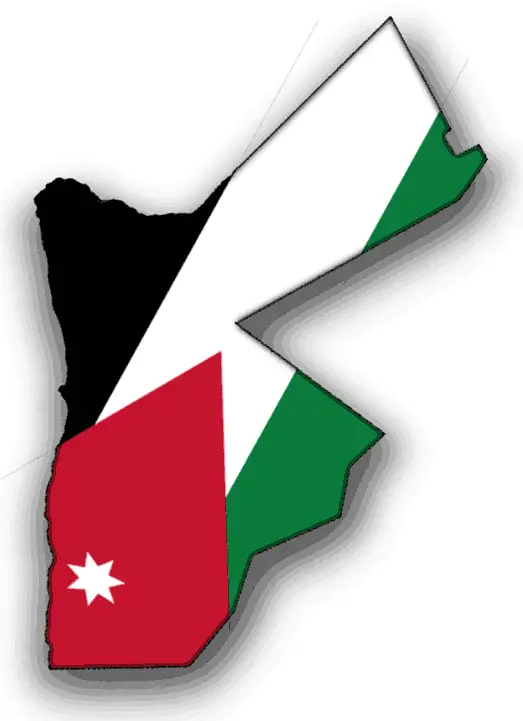 Flag Map of Jordan