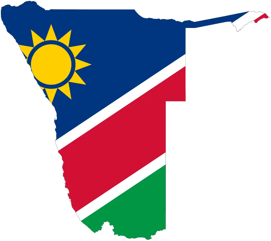 Flag Map of Namibia