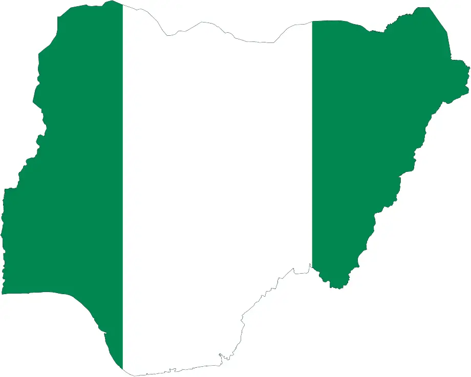 Flag Map of Nigeria