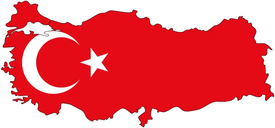 Flag Map of Turkey