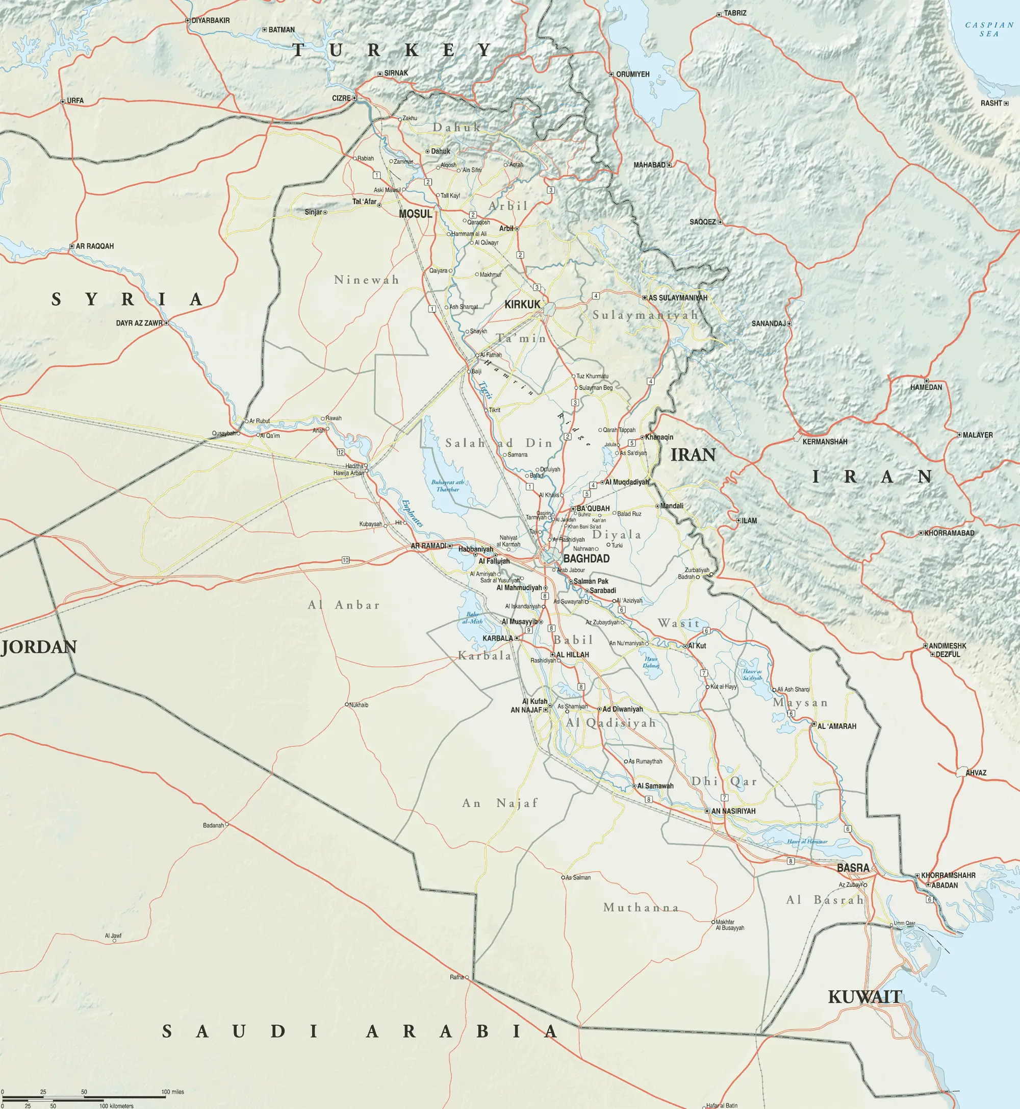 Full Map Of Iraq