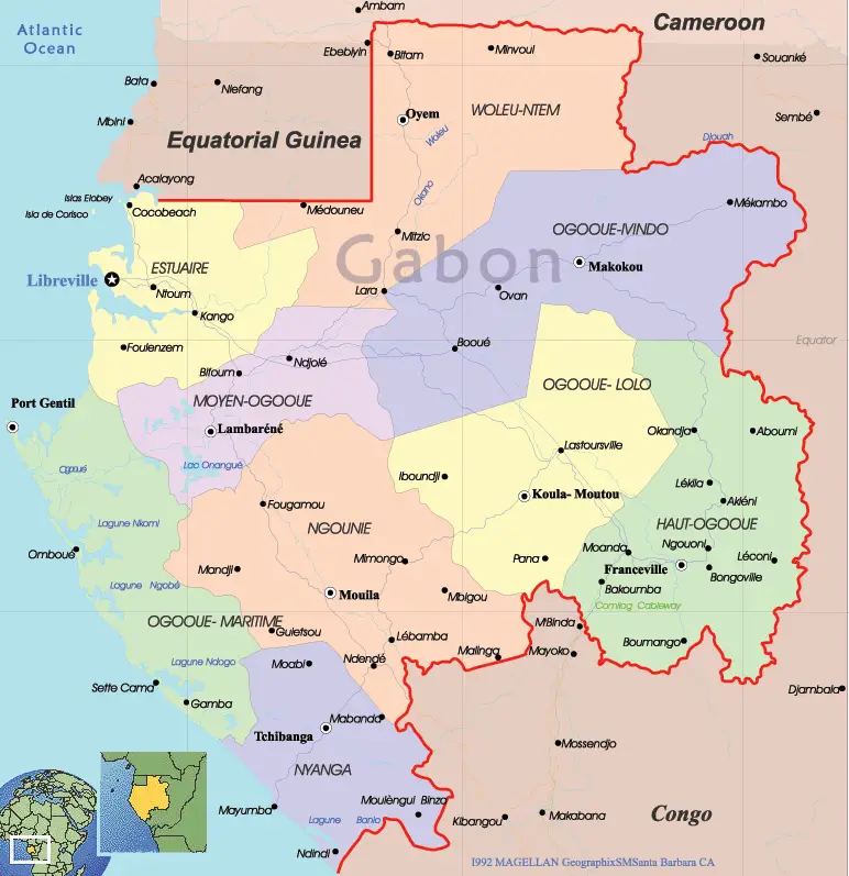 Gabon Political Map