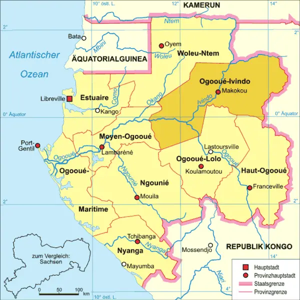 Gabun Karte Politisch Ogooue Ivindo