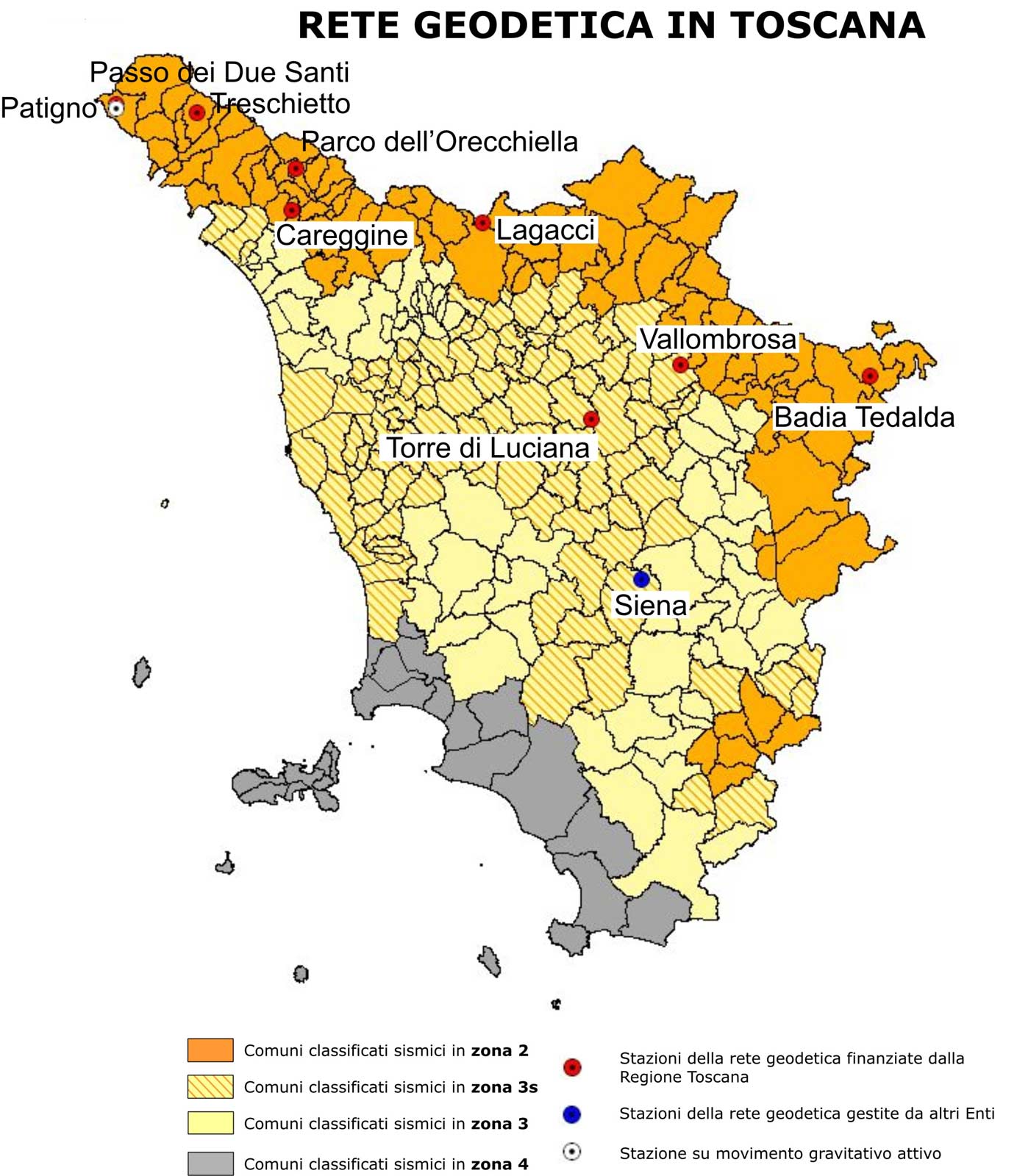 Geodetic Seismic Map Tuscany